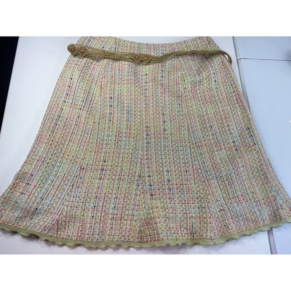 Worthington Tweed A-Line Skirt with Braided Belt Colorful Accents 8 - Picture 5 of 10